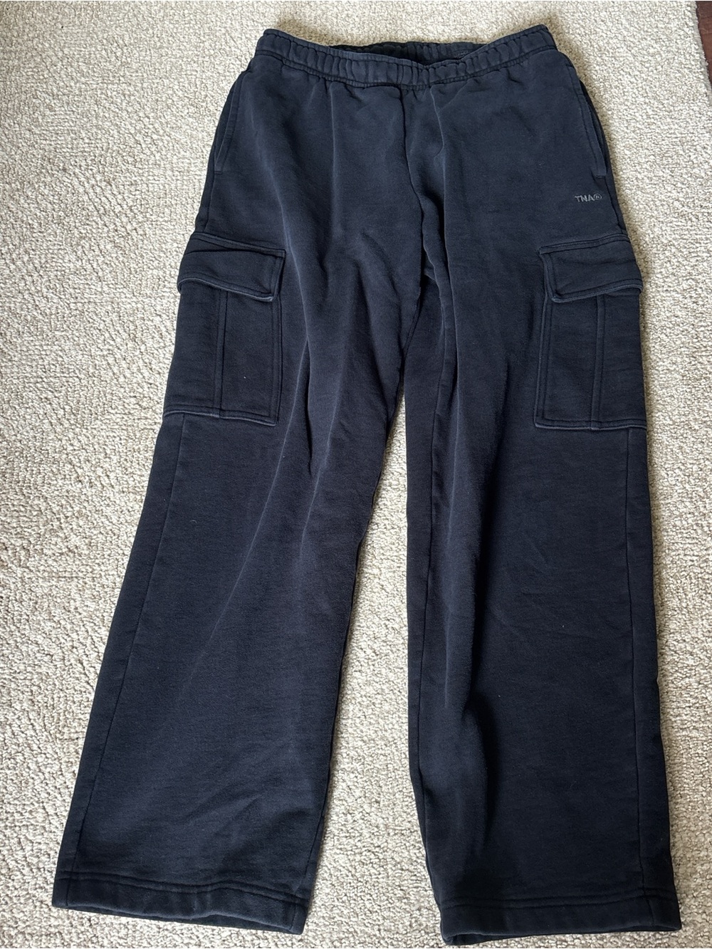 Aritzia Black Cargo Sweatpants with Flap Pockets
